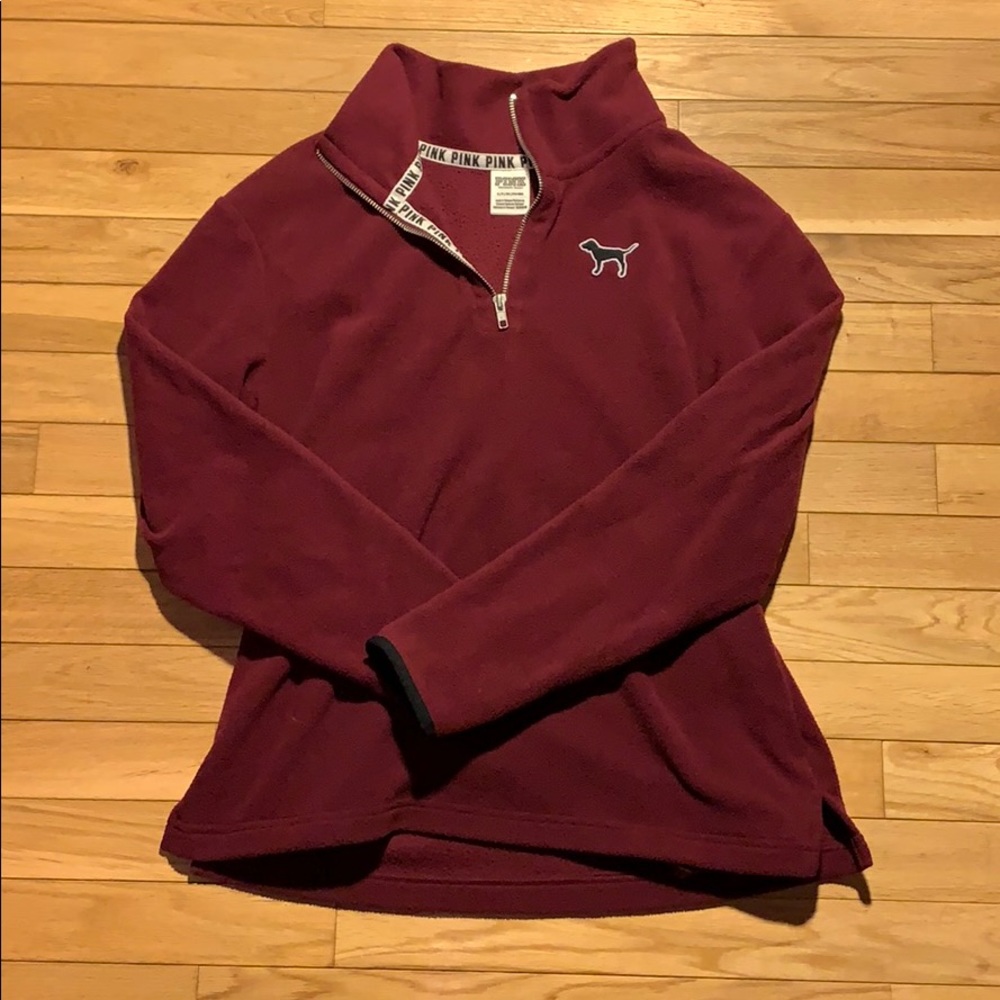 Pink fleece quarter zip